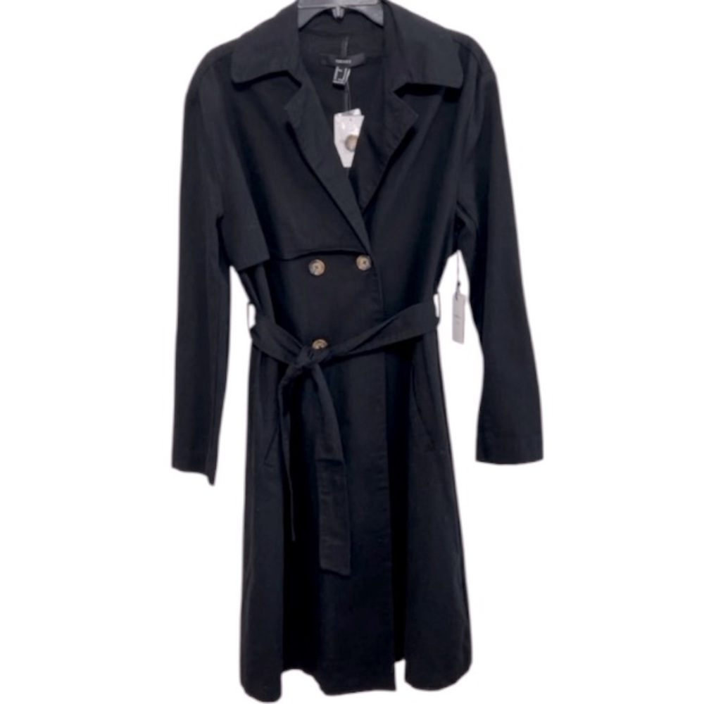 New Forever21  Black Double-Breasted Women's Coat size S - Picture 2 of 5